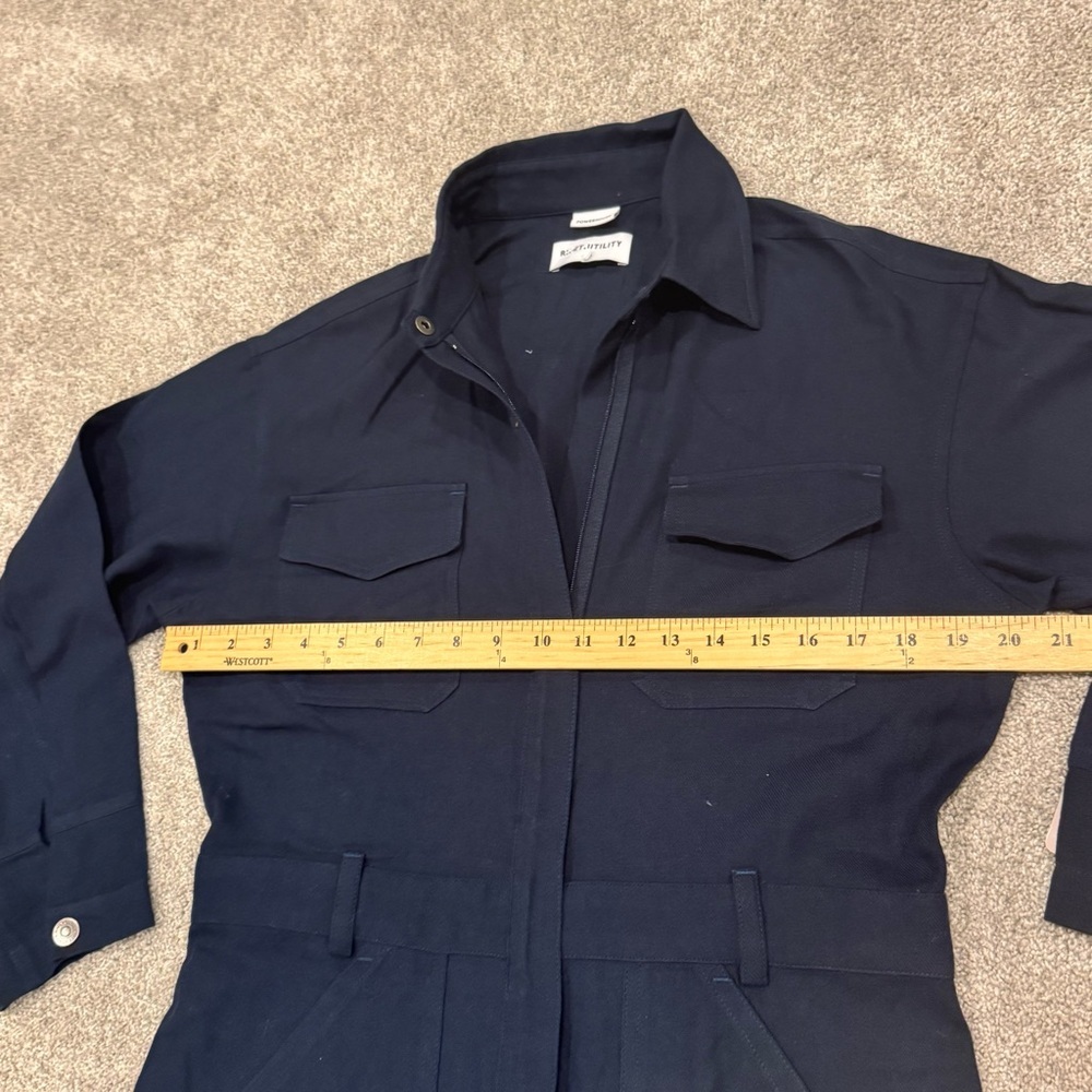 Rivet Utility Dynamo stretch organic cotton jumpsuit powerhouse navy blue NWOT - Picture 9 of 14
